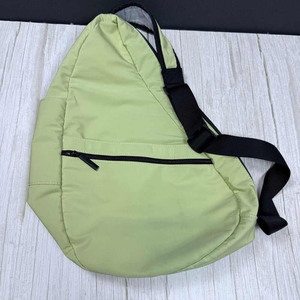 LL Bean Ameribag Green Crossbody Sling Bag Backpack Travel Zip Healthy Back Bag